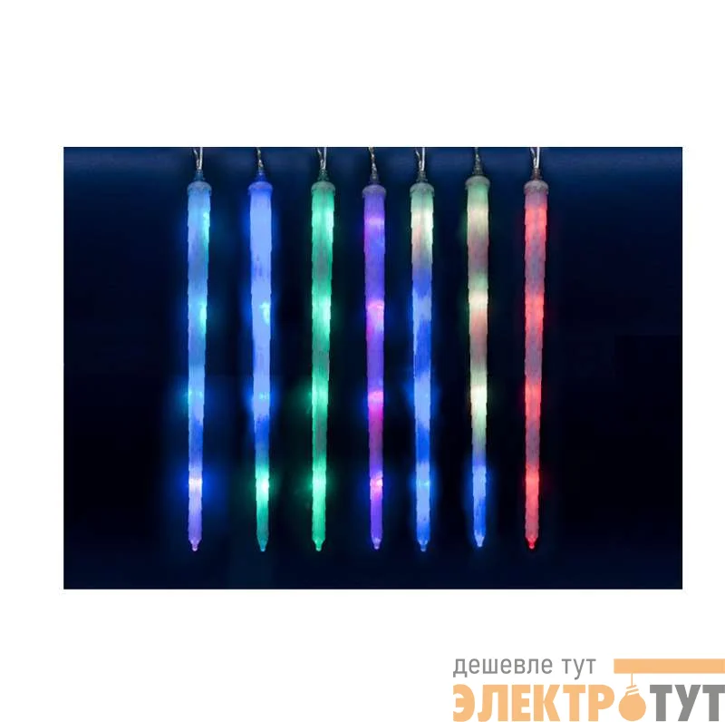 Гирлянда занавес светодиод. ULD-E3005-210/DTK RGB IP44 FROSTED ICICLE UNIEL 11126