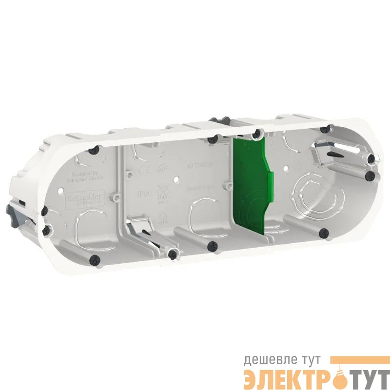 Коробка 3 поста глубина 50мм д/полых стен бел. SchE IMT35935