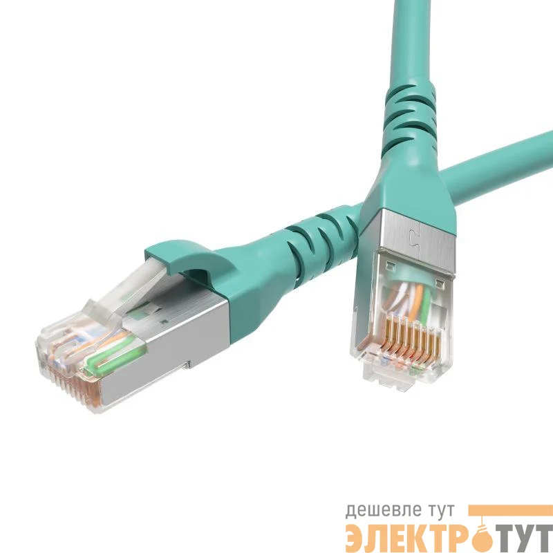 Патч-корд экранированный CAT6A S/FTP 4х2 LSZH 2м бирюз. DKC RN6ASF4520AQ