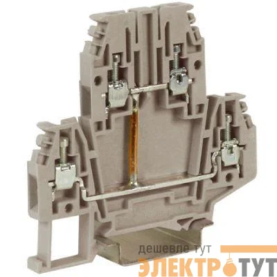 Зажим проходной DBC.2/CI 2-х уровн. 2.5кв.мм с перемычкой беж. DKC ZDB117