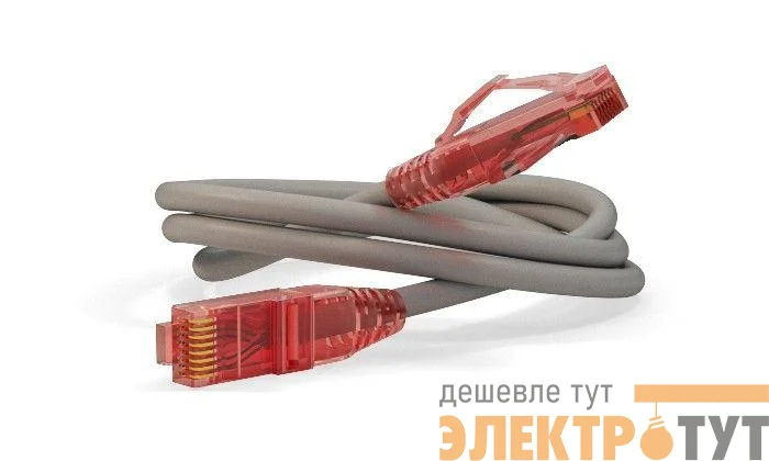 Патч-корд U/UTP кат.5e LSZH 1м PC-LPM-UTP-RJ45-RJ45-C5e-1M-LSZH-GY сер. Hyperline 42270