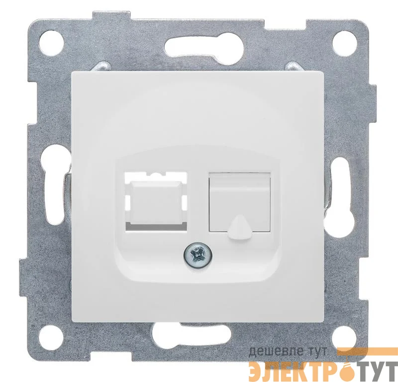 Розетка компьютерная 1-м СП Ugra RJ45 механизм бел. GUSI С11К1-001