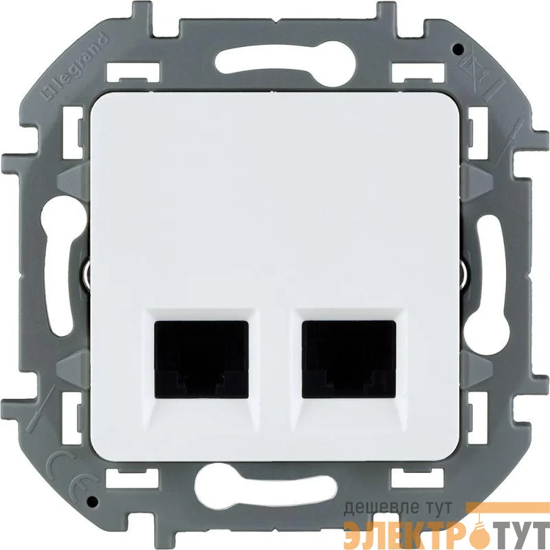 Розетка компьютерная 2-м Inspiria RJ45 кат.6 UTP механизм бел. Leg 673840