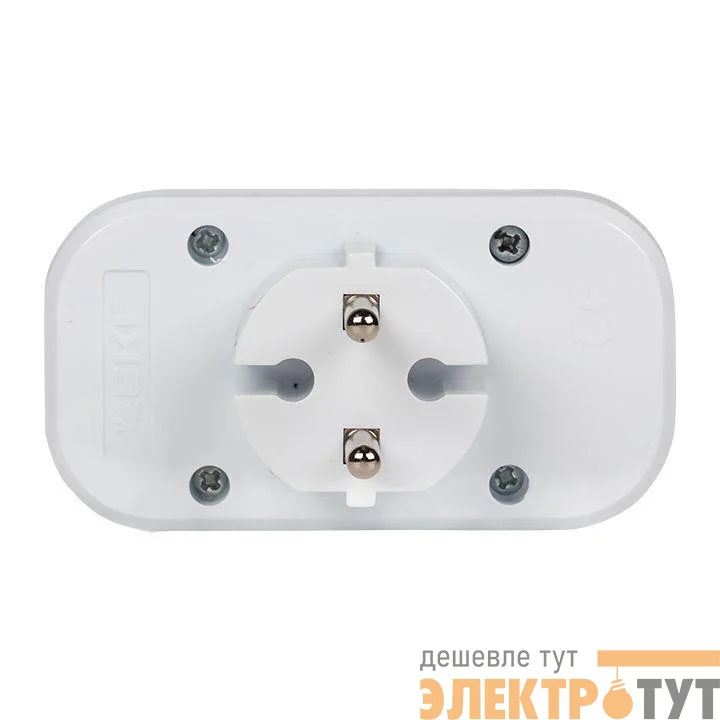 Разветвитель 2 гнезда без заземл. плоский 6А 250B EKF ARP6-2