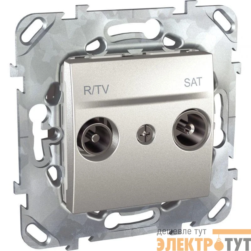 Механизм розетки TV-SAT 1-м СП Unica Top алюм. SchE MGU5.454.30ZD