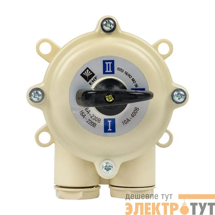 Переключатель пакетный 1-кл. 16А IP56 ПП 3-16/Н2 М2 пл. беж. EKF pp-3-16-4