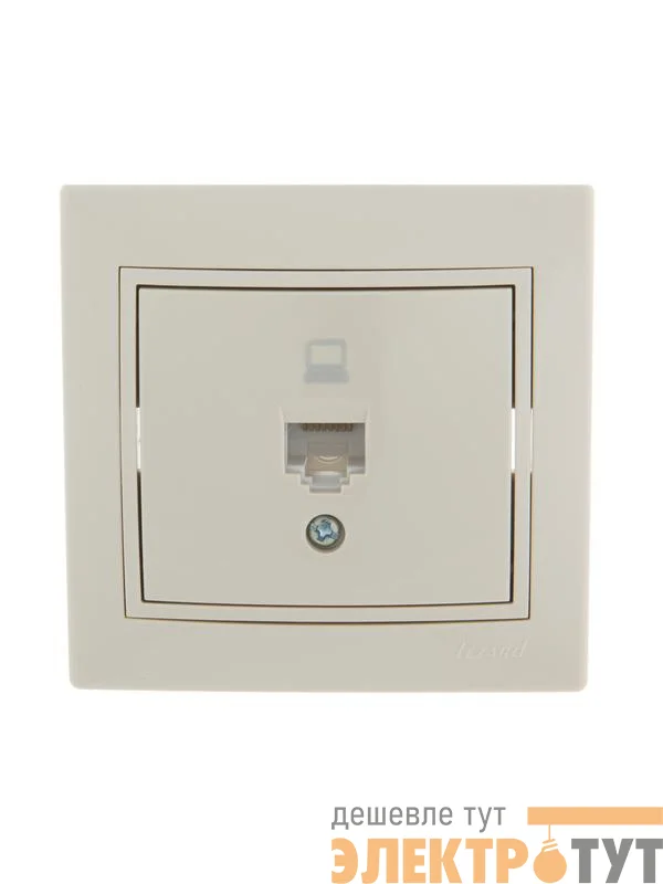 Розетка компьютерная 1-м СП Mira RJ45 крем./крем.. LEZARD 701-0303-139