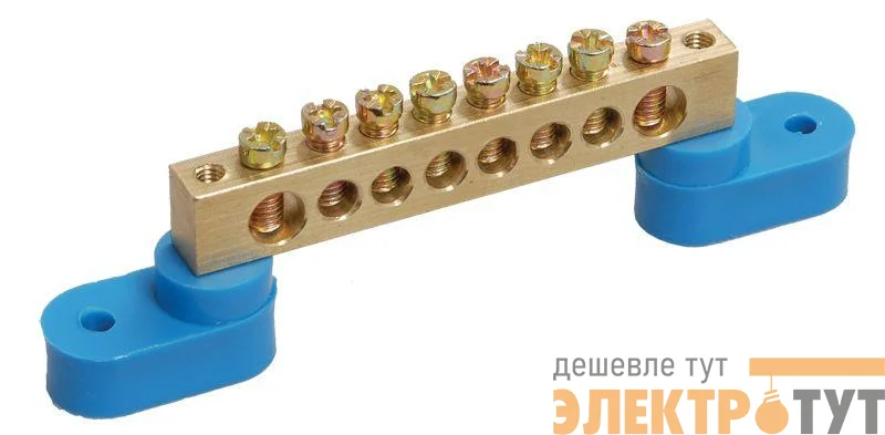 Шина нулевая ШНИ-6х9-8 У2-С на 2х угл. изол. IEK YNN10-69-8C2-K07
