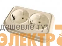 Розетка 2-м ОП 16А IP20 с заземл. крем. Makel 45282