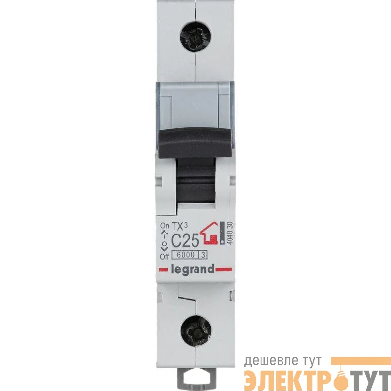 Выключатель автоматический модульный 1п C 25А 6кА TX3 6000 1мод. 230/400В Leg 404030
