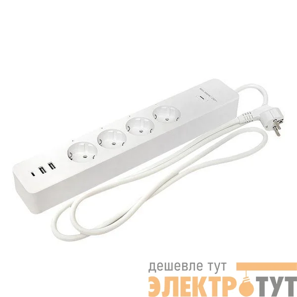 Удлинитель умный 4х1.8м 16А IP20 Connect PRO Wi-Fi 3хUSB с выкл. с управлением по Wi-Fi PRO PROxima EKF RCE-2-WF