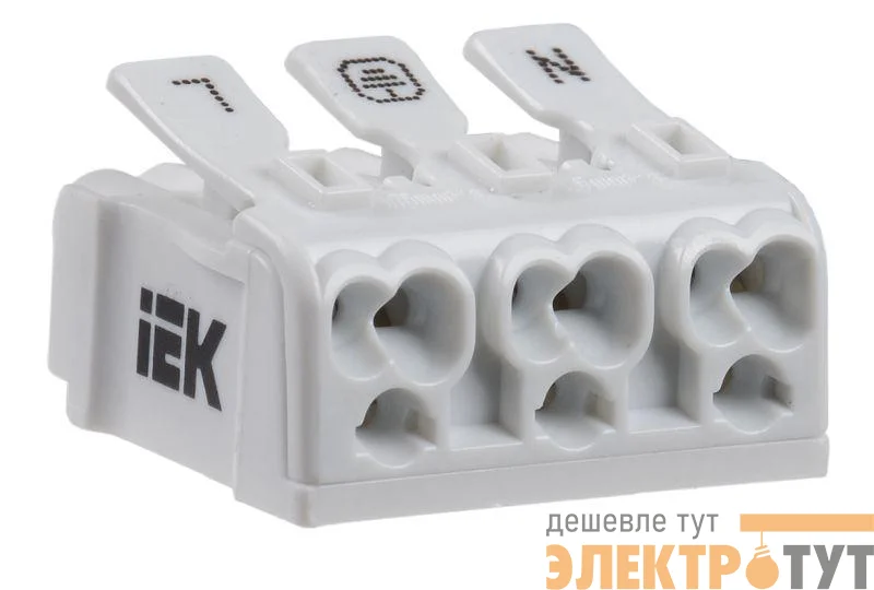 Клемма пружинная соединительная КСП3-L+N+PE IEK UKZ-B06-3P-F0-E0-10