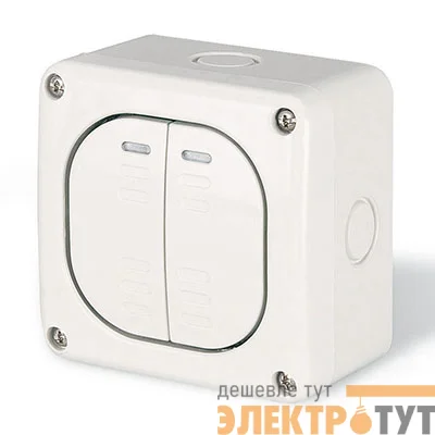 Переключатель настенный 2-кл. 1п 20А IP66 бел. DKC DIS1375222