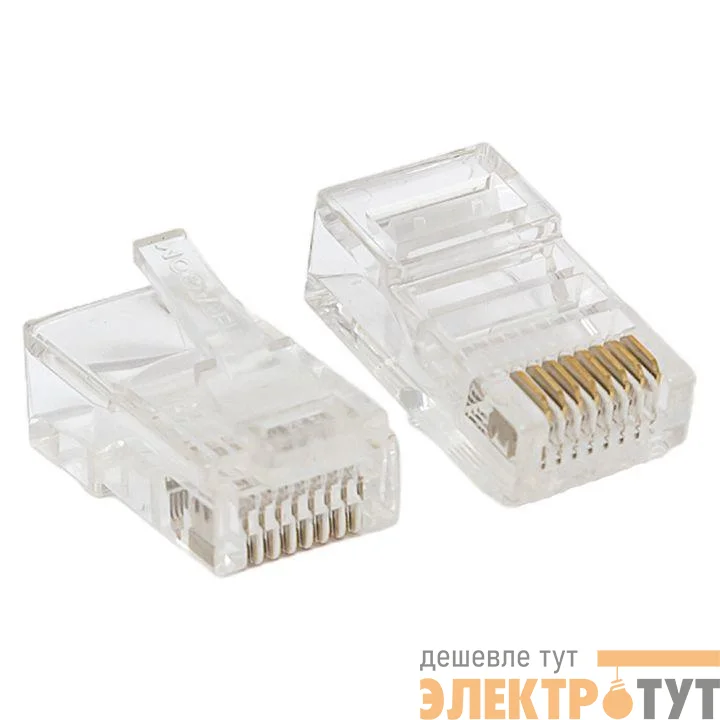 Коннектор RJ45 (8P8C) кат.5E неэкранир. 30мкд универс. (уп.50шт) TERACOM PRO EKF TRP-PLUG-5EUTP-50