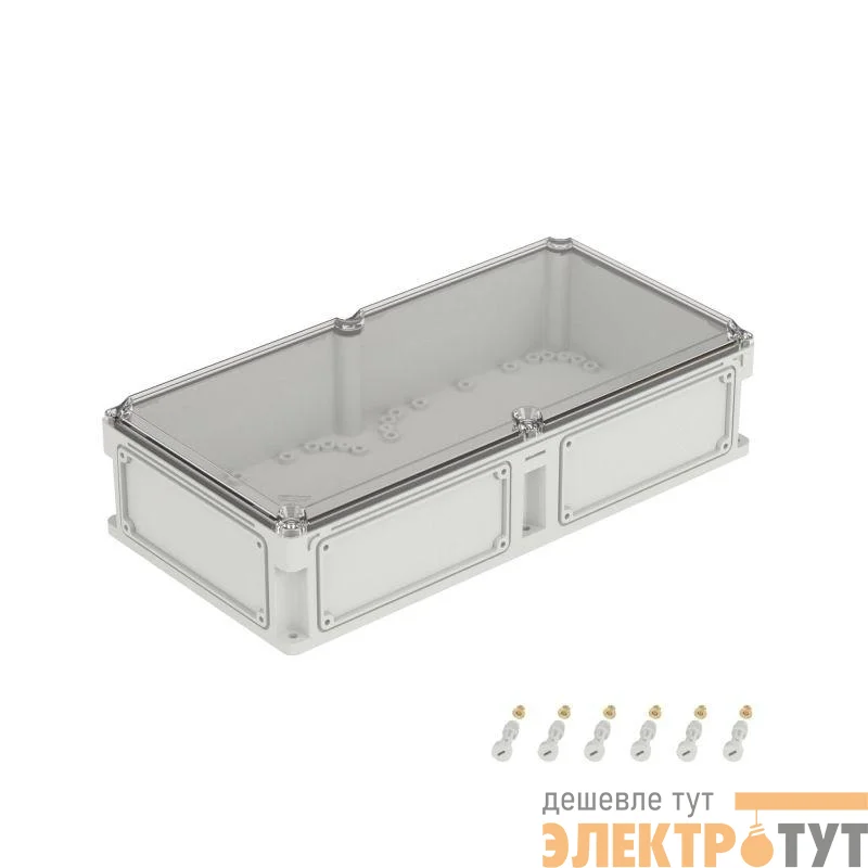 Корпус 600х300х146мм IP67 с прозр. крышкой 21мм с фланцами пластик. DKC 563211