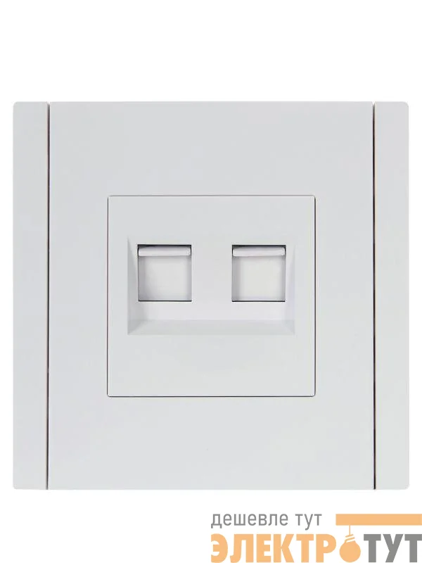 Розетка компьютерная 2-м RJ45 кат.6 FORTE&PIANO FP234 бел. IEK FP-K20-2-K01