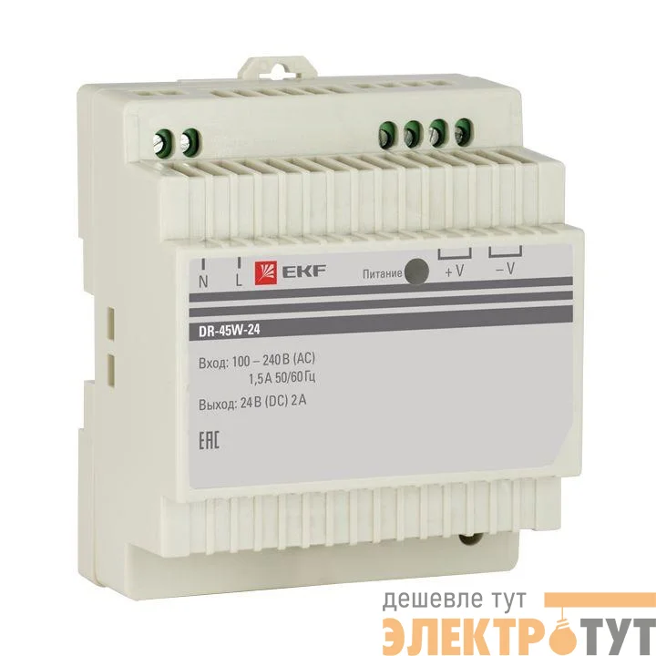 Блок питания 24В DR-45W-24 EKF dr-45w-24