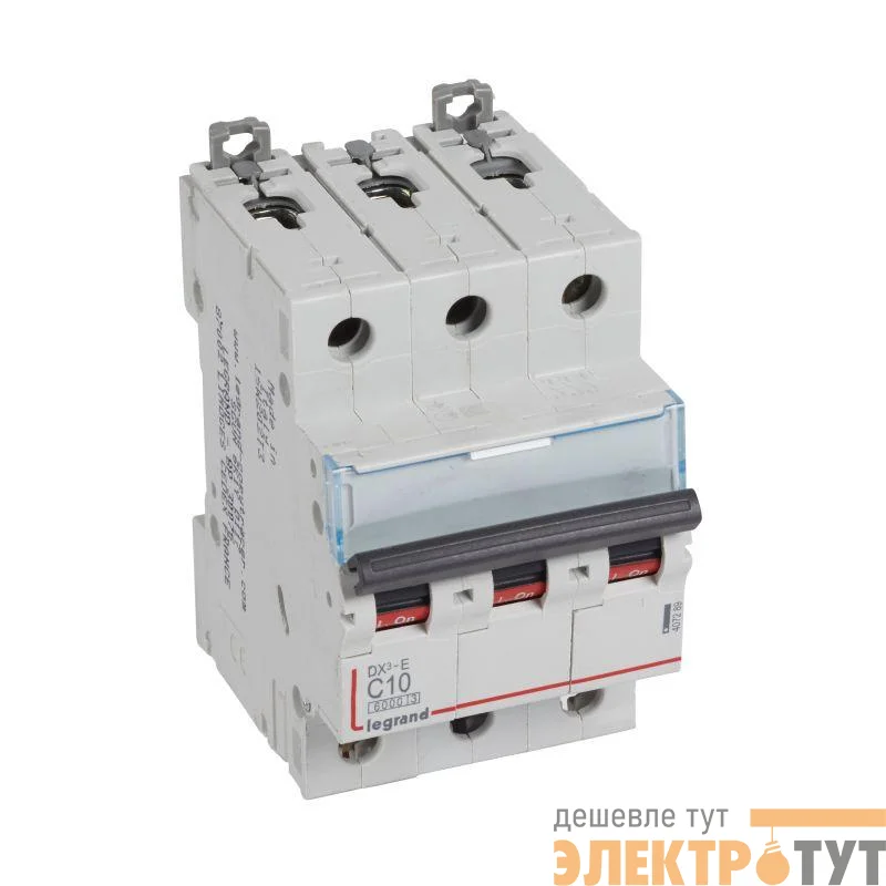 Выключатель автоматический модульный 3п C 10А 6кА DX3-E 6000 3мод. 230/400В Leg 407289