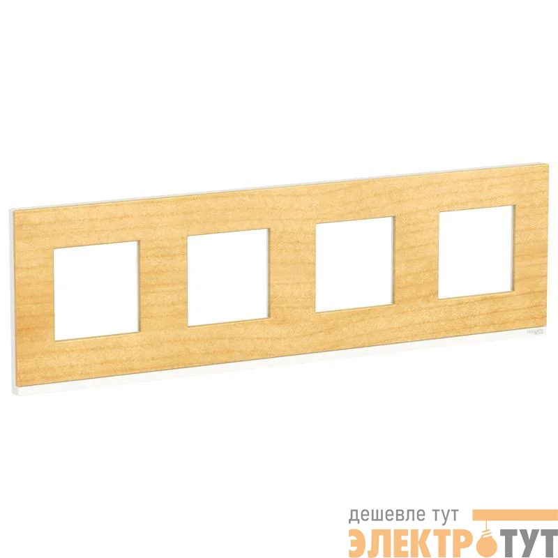 Рамка 4-м UNICA PURE горизонт. клен/бел. SchE NU600883