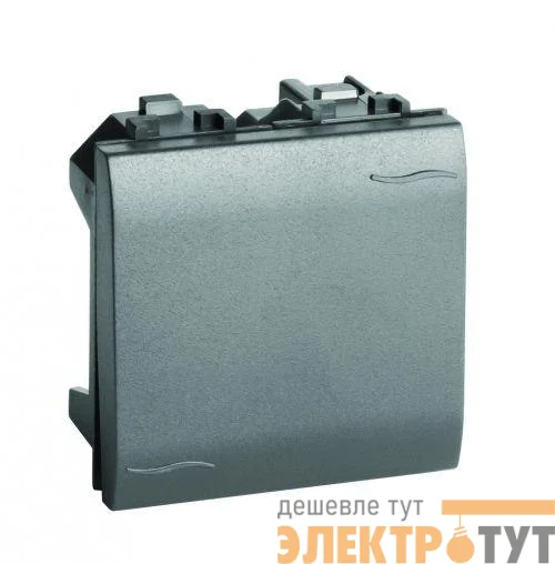 Выключатель кнопочный 1-кл. 2мод. Brava 16А IP20 черн. DKC 77022N