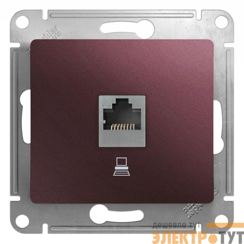 Механизм розетки комп. 1-м Glossa RJ45 кат.5е баклажан. SchE GSL001181K
