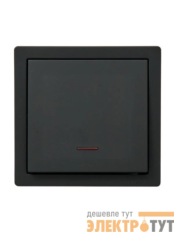 Выключатель 1-кл. ОП LETO с индикацией черн. бархат LEZARD 752-4200-111