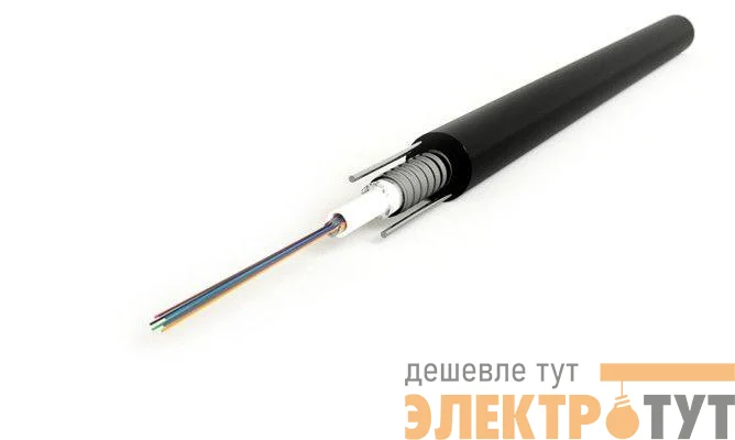 Кабель FO-SRA-OUT-9S-8-PE-BK волоконно-оптический 9/125 (SMF-28 Ultra) одномод. 8 волокон single loose tube гелезаполн. с силовыми элементами бронир. гофриров. стал. лентой внешний PE (-50град.C - +70град.C) черн. Hyperline 397675