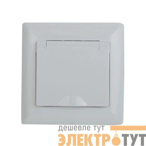 Розетка 1-м СП Solo 4-207-01 16А 250В IP20 2P+E Schuko с заземл. защ. шторки защ. крышка бел. Intro Б0053689