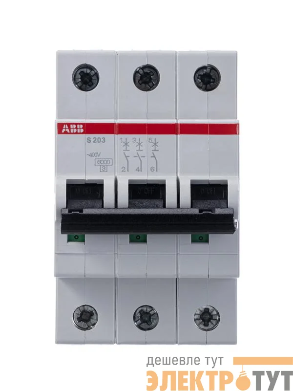 Выключатель автоматический модульный 3п D 16А 6кА S203 D16 ABB 2CDS253001R0161