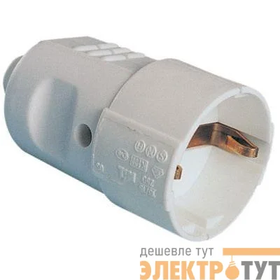 Розетка кабельная 16А 230В 2P+E бытовая с центр. вводом кабеля IP20 черн. DKC DISSL120163-B