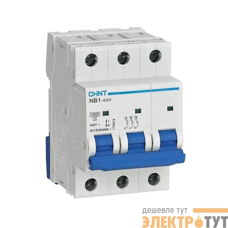 Выключатель автоматический модульный 3п C 6А 10кА NB1-63H (R) CHINT 179877