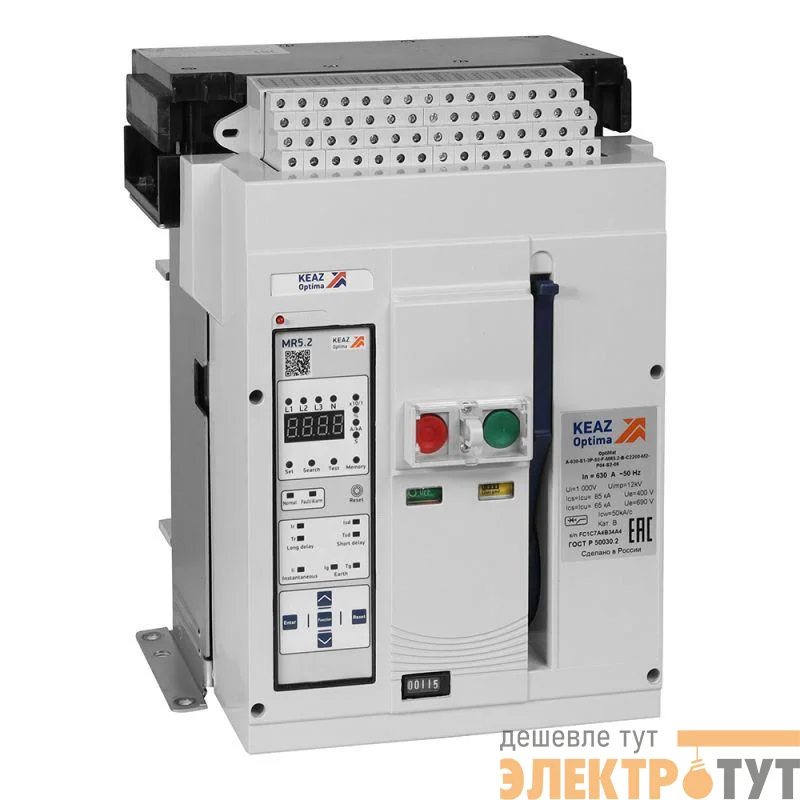Выключатель автоматический OptiMat A 1000 S1 3P 50 F MR5.2 B C2200 M2 P04 S2 06 КЭАЗ 366252