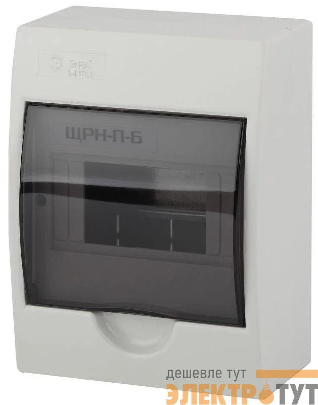 Бокс ЩРН-П-6 мод. навесной пластик IP41 SIMPLE NO-box_simple-plastic_6_surface ЭРА Б0041522