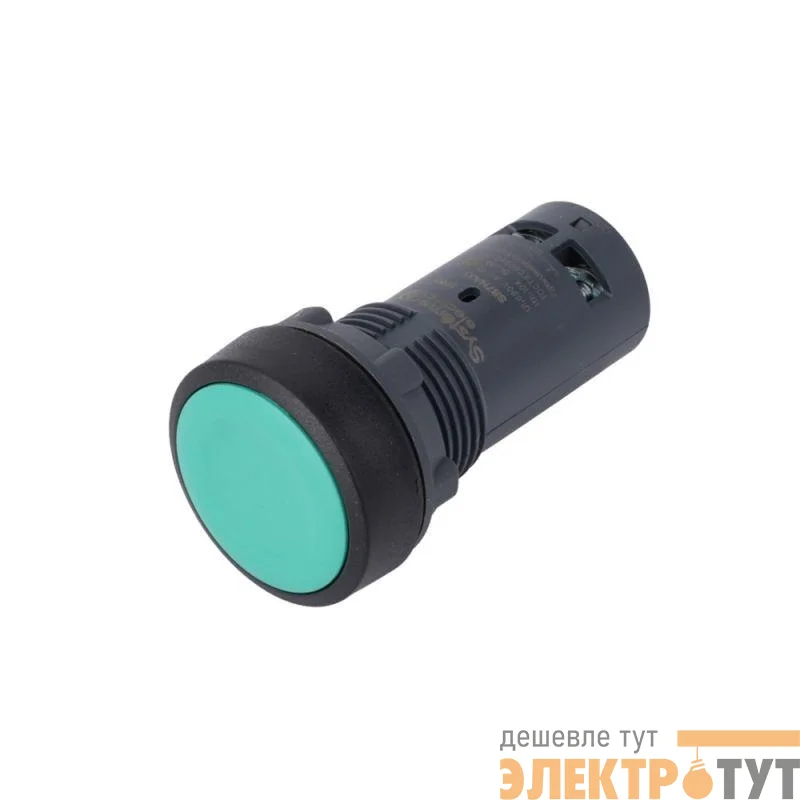 Кнопка моноблочная SB7 22мм с возвратом пластик 2НО IP65 зел. SE SB7NA33