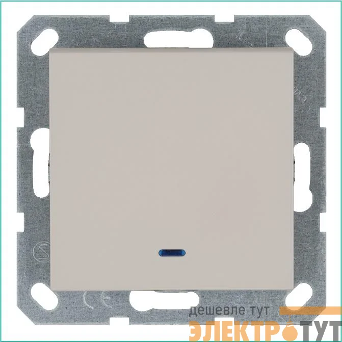 Выключатель 1-кл. 10А IP20 с подсветкой механизм тауп Jasmart G3011NT