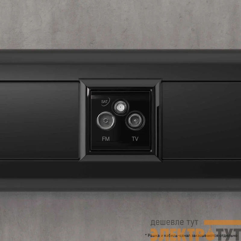 Розетка телевизионная TV/FM/SAT 2мод. 16А Avanti "Черный квадрат" DKC 4402532