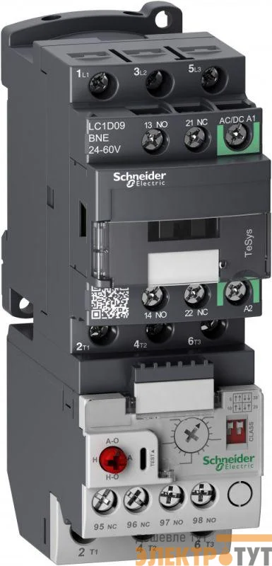 Контактор D 3п AC3 440В 9А катушка управления 24-60В AC/DC зажим под винт SchE LC1D09BNE