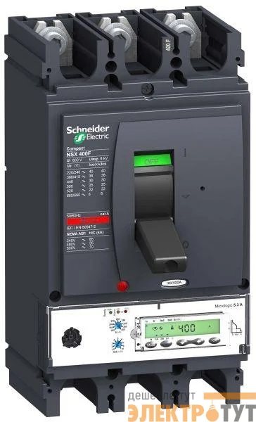 Выключатель автоматический 3п 3т 400А 36кА NSX400F Micrologic 5.3A SchE LV432678