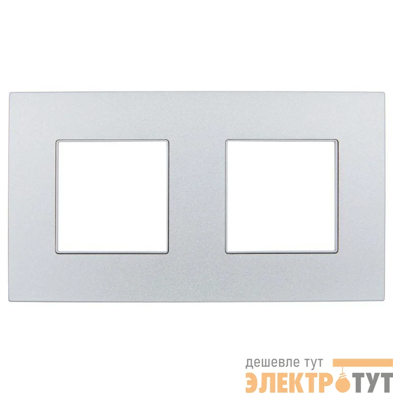 Рамка 2-м SKANDY SK-F32S металл серебр. IEK SK-M22-M-K23