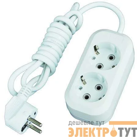Удлинитель 2х5м с заземл. 13А IP20 Е-302 ПВС 3х1 АБС-пластик UNIVersal 9631974