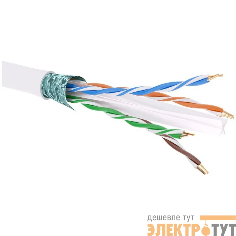 Кабель витая пара экранир. F/UTP кат.6 4 пары нг(А)-LSLTx цвет внешн. оболочки белый катушка (уп.305м) DKC RN6FUK03WH