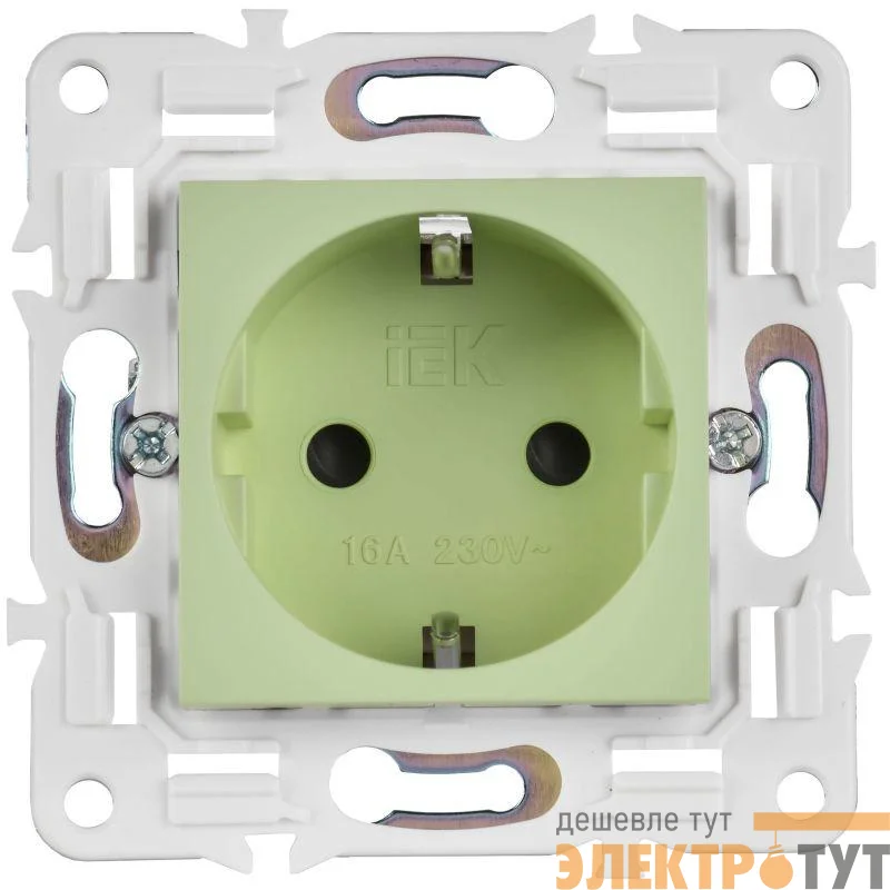 Розетка SKANDY 16А с заземл. защ. шторки SK-R04G мятный IEK SK-R14-16-K06