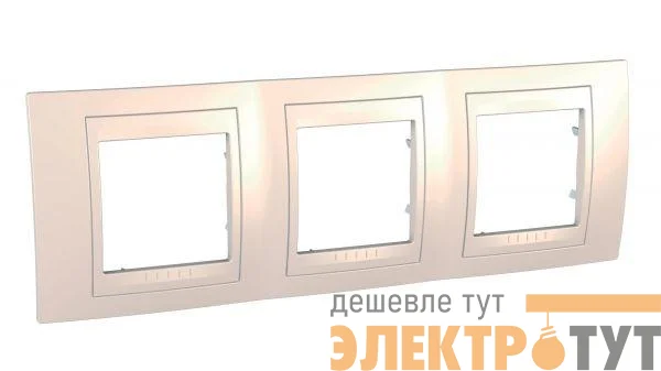 Рамка 3-м Unica Хамелеон горизонт. беж. SchE MGU6.006.25