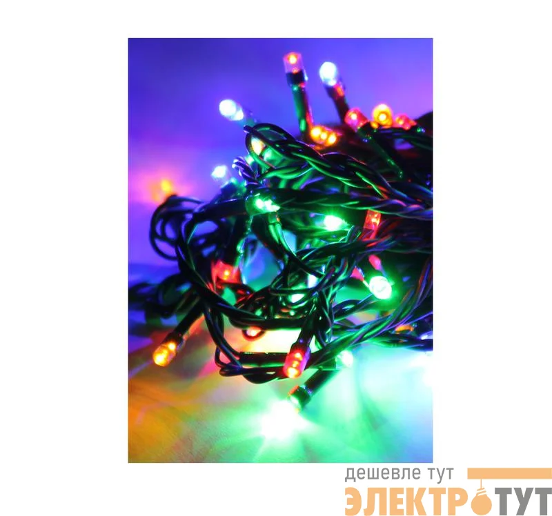 Гирлянда светодиодная 100LED провод 6.5м IP44 уличная тепл. бел. Космос KOC_GIR100_WW_IP