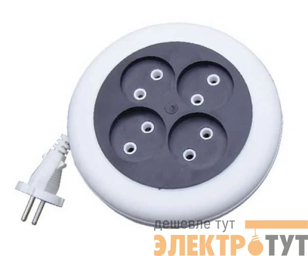 Удлинитель-рулетка 4х5м без заземл. 6А IP20 У6-002 ШВВП 2х0.75 UNIVersal 002-5М