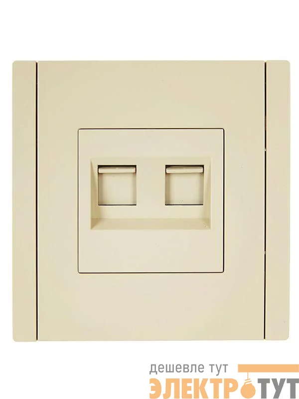 Розетка компьютерная 2-м RJ45 кат.6 FORTE&PIANO FP434 ваниль IEK FP-K20-2-K10
