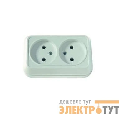 Розетка 2-м ОП 16А IP20 без заземл. бел. Makel 45117