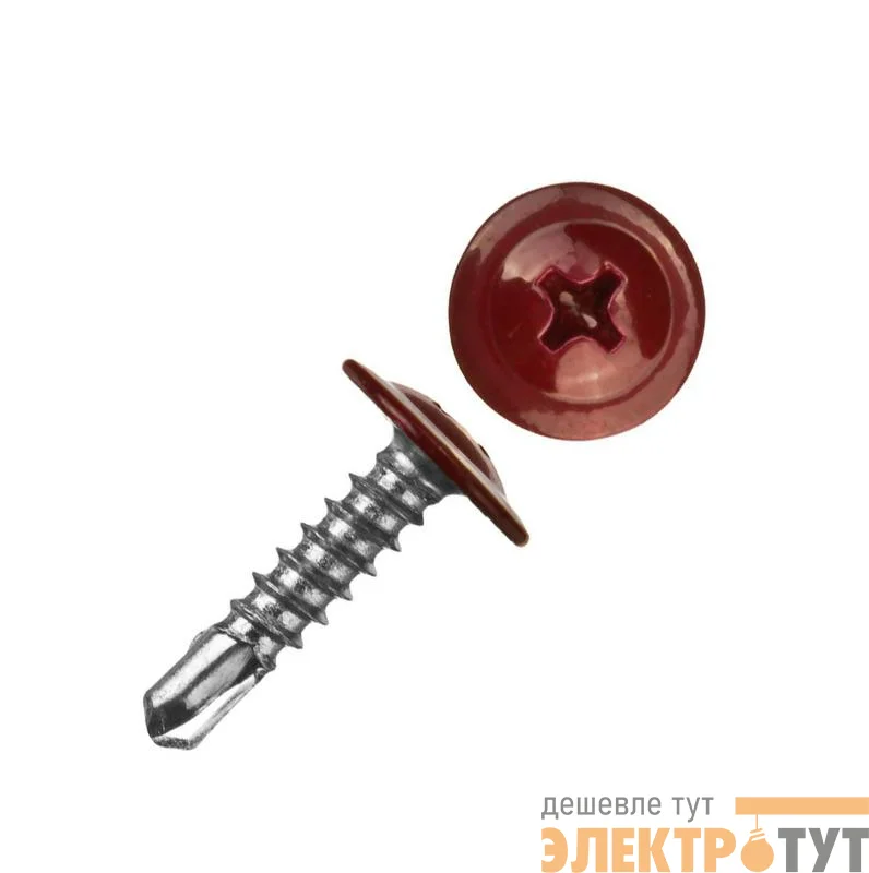 Саморез ШСММ сверло 4.2х16 темн.красн. KP RAL 3005 (уп.20шт) Tech-Krep/Zitar 125492