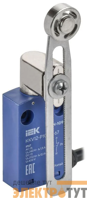 Выключатель концевой C6N-109 рег. рычаг с мет. рол. IP67 IEK KKV12-P109-1-67