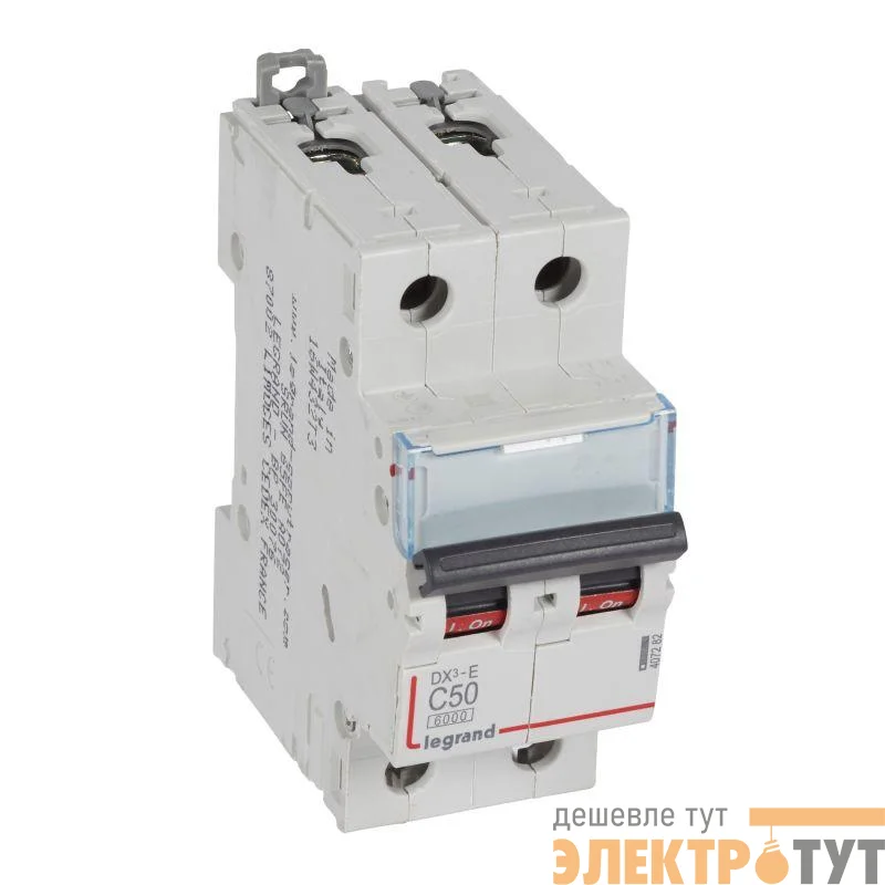 Выключатель автоматический модульный 2п C 50А 6кА DX3-E 6000 2мод. 230/400В Leg 407282